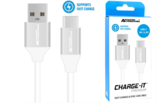 Cable USB-C premium AA Charge-It de 1 m | Blanco