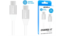 Cable USB-C a USB-C AA Charge-IT Premium de 1 m | Blanco