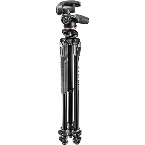 Trípode doble de aluminio Manfrotto 290 con cabezal panorámico/inclinable de 3 vías 