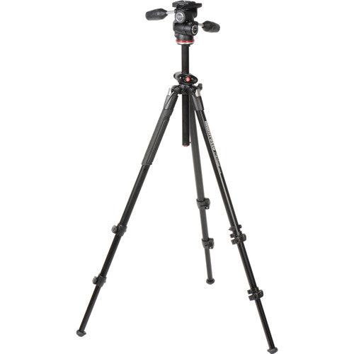 Trípode doble de aluminio Manfrotto 290 con cabezal panorámico/inclinable de 3 vías 