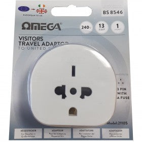 Adaptador de viaje para visitantes del Reino Unido Omega 21105