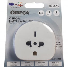 Omega 21105 Visitor to UK Travel Adaptor