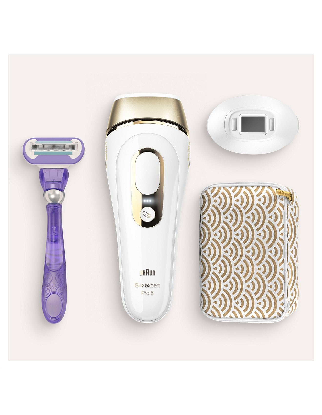Sistema de depilación IPL Braun Silk-Expert Pro 5 | Blanco/Dorado