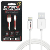 Powerz MFi Certified iPhone Charger Cable 2M | White