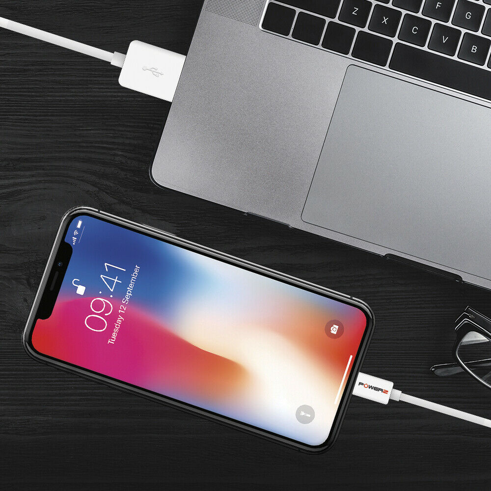 Powerz MFi Certified iPhone Charger Cable 2M | White