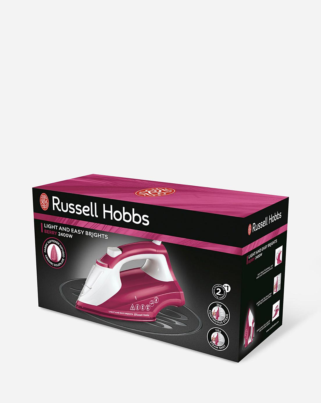 Russell Hobbs 2400w Light and Easy Brights Steam Iron | Berry