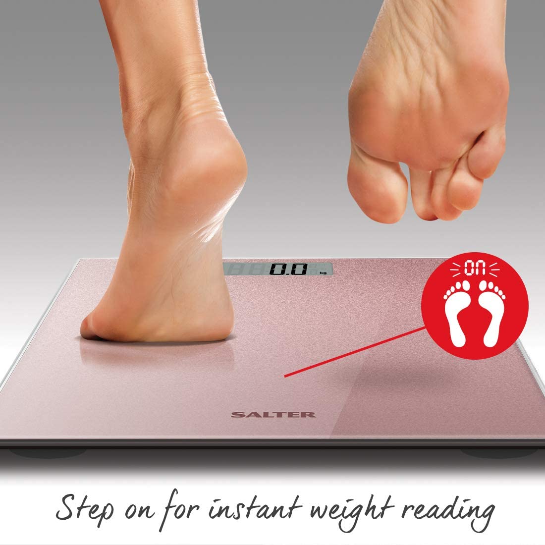 Salter Rose Gold Glitter Electronic Bathroom Scale - 9037RGGL3R