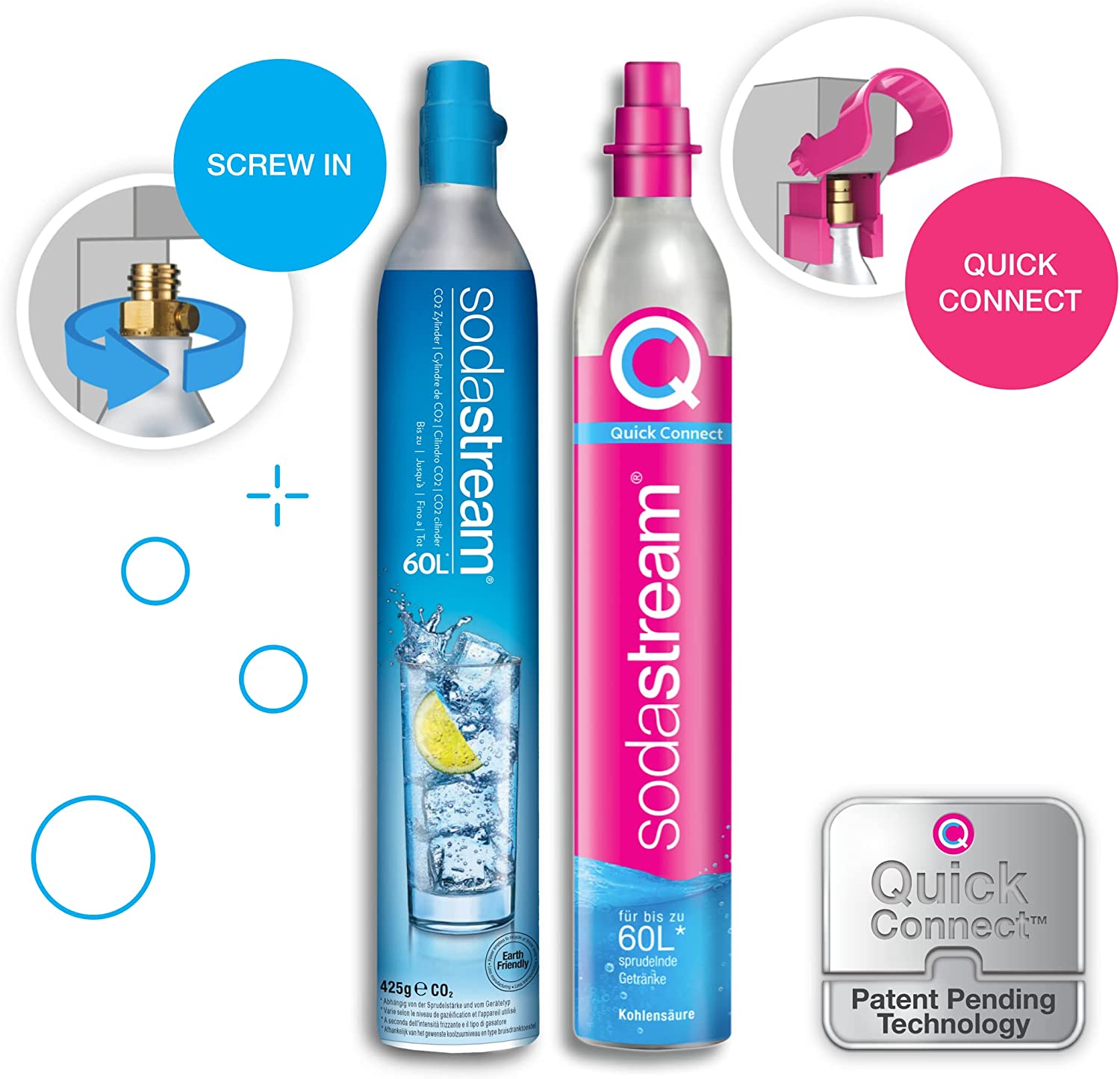 Sodastream Quick Connect Replacement 60 Litre CO2 Gas Canister