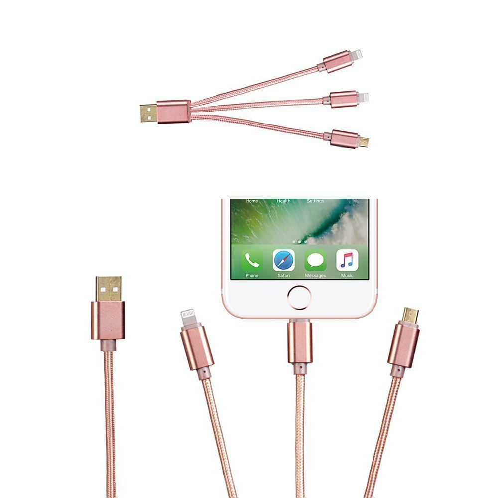 FX 3 In 1 Braided USB Data Cable