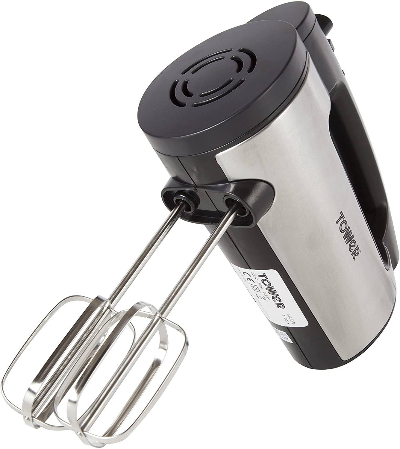 TOWER Stainless Steel Hand Mixer, 2-in-1 mixer with 6 speed, 300W | T12016