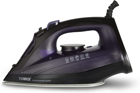 Tower CeraGlide 2600W UltraSpeed Ceramic Steam Iron | Purple