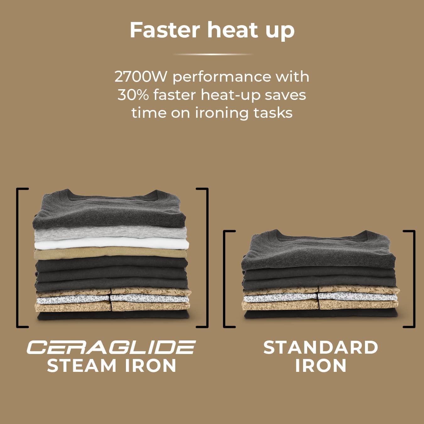 Plancha de vapor Tower Ceraglide 2700 W, 1,2 L | Dorado champán y negro