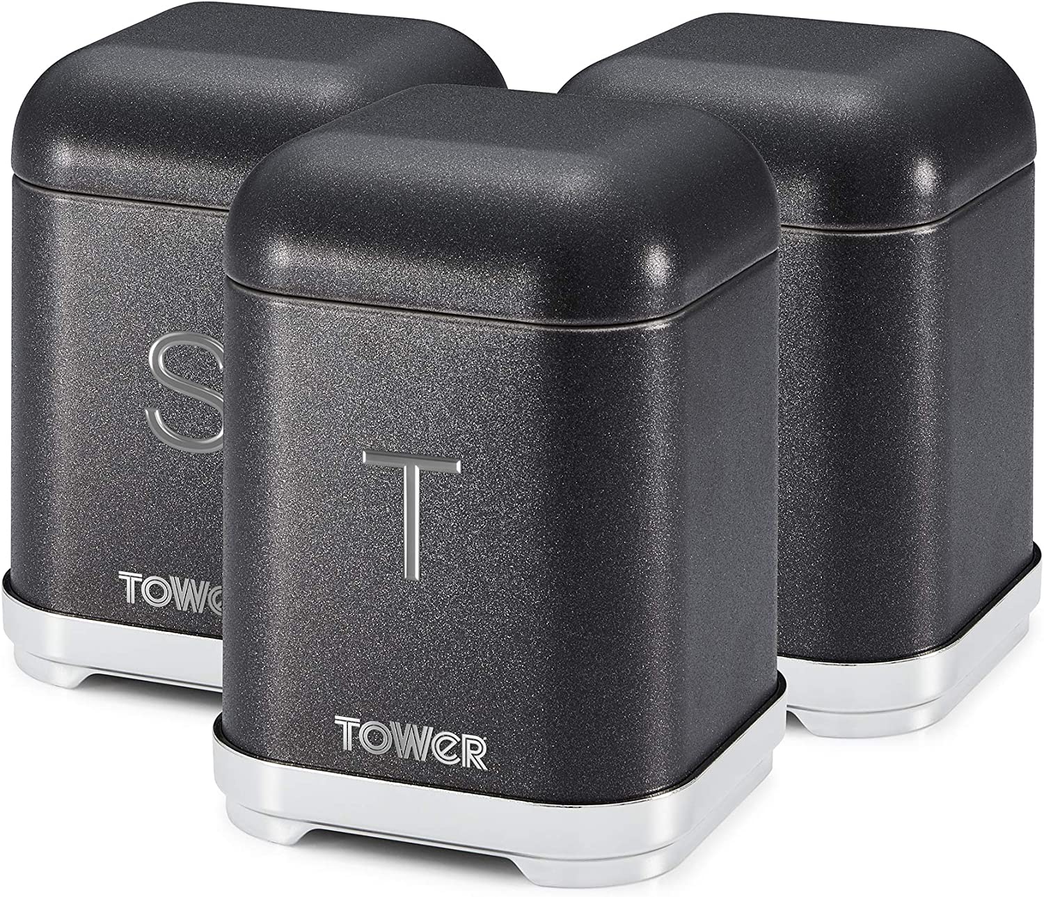 Juego de 3 recipientes para almacenamiento de cocina Tower Glitz Range