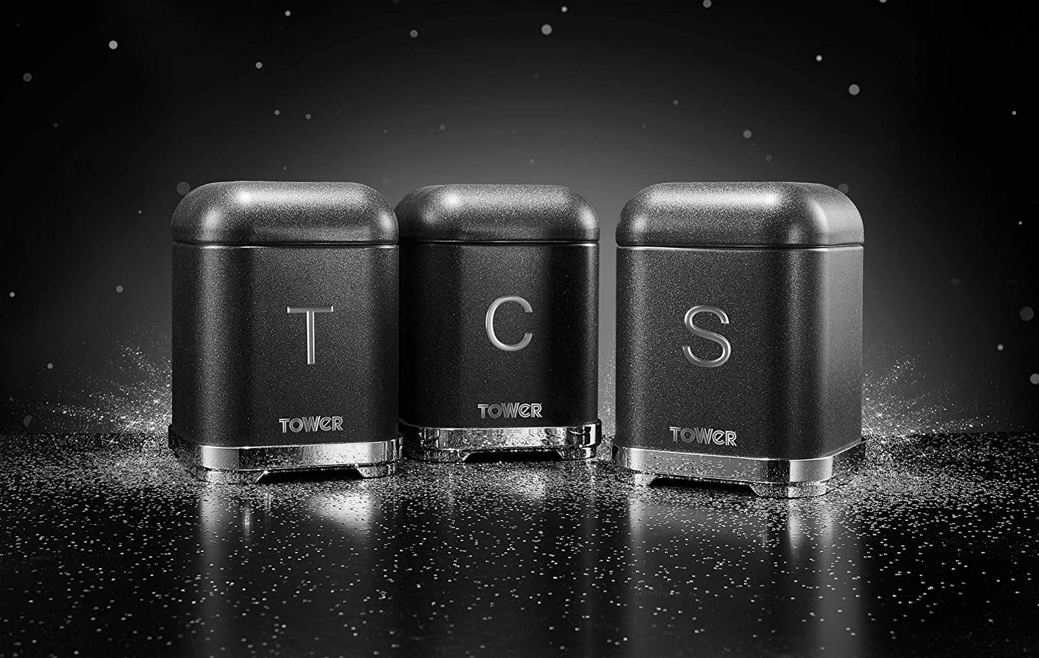 Juego de 3 recipientes para almacenamiento de cocina Tower Glitz Range