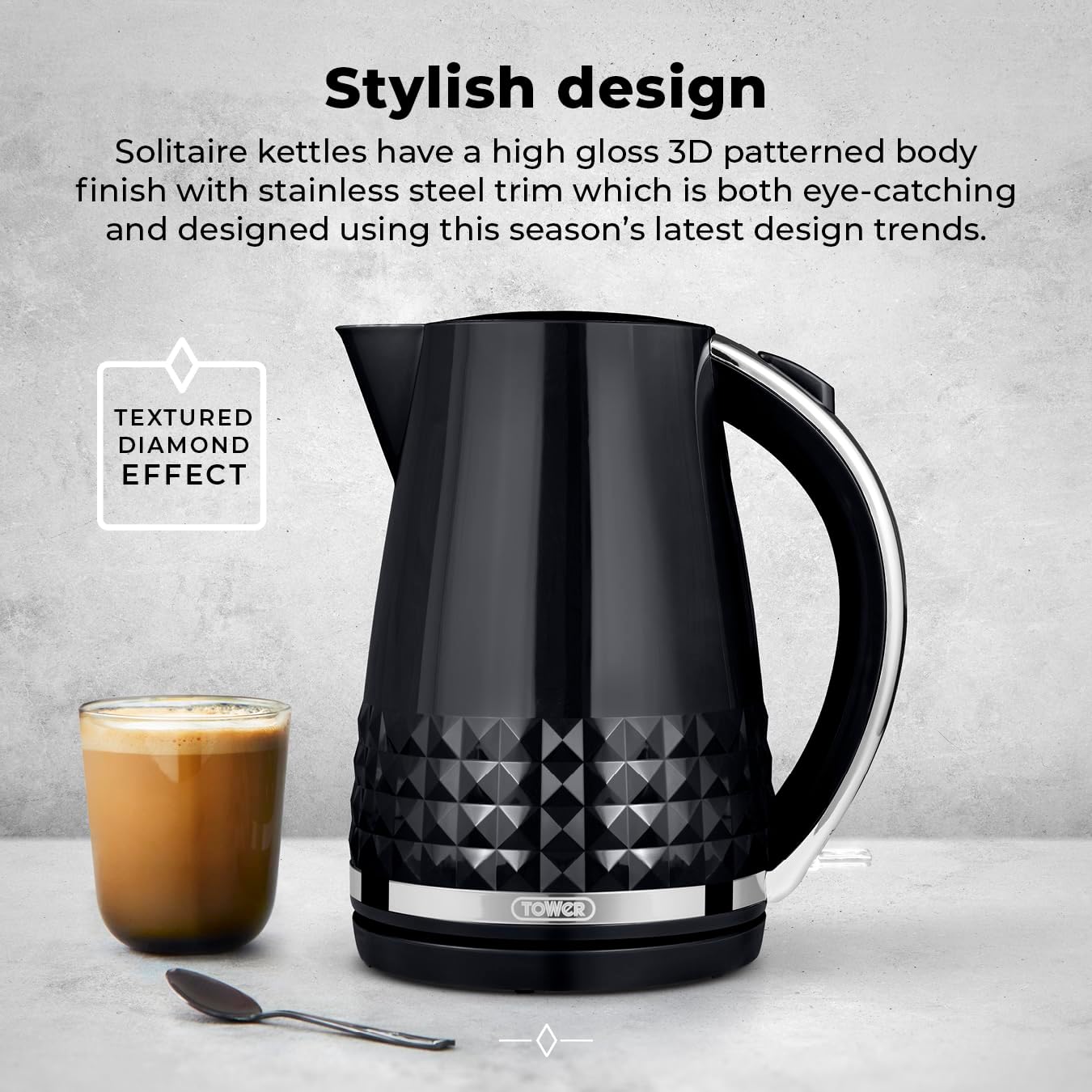 Tower Solitaire 3KW 1.5 Litre Kettle