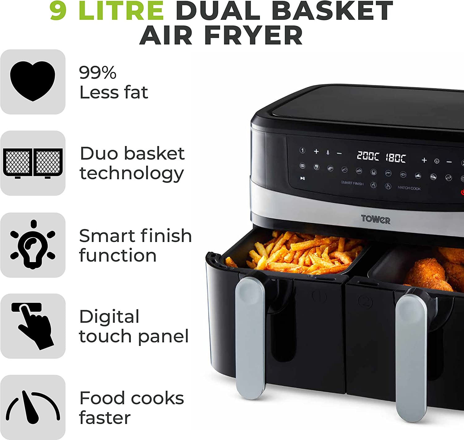 Dual Basket 9L Digital Air Fryer – Savvy Market