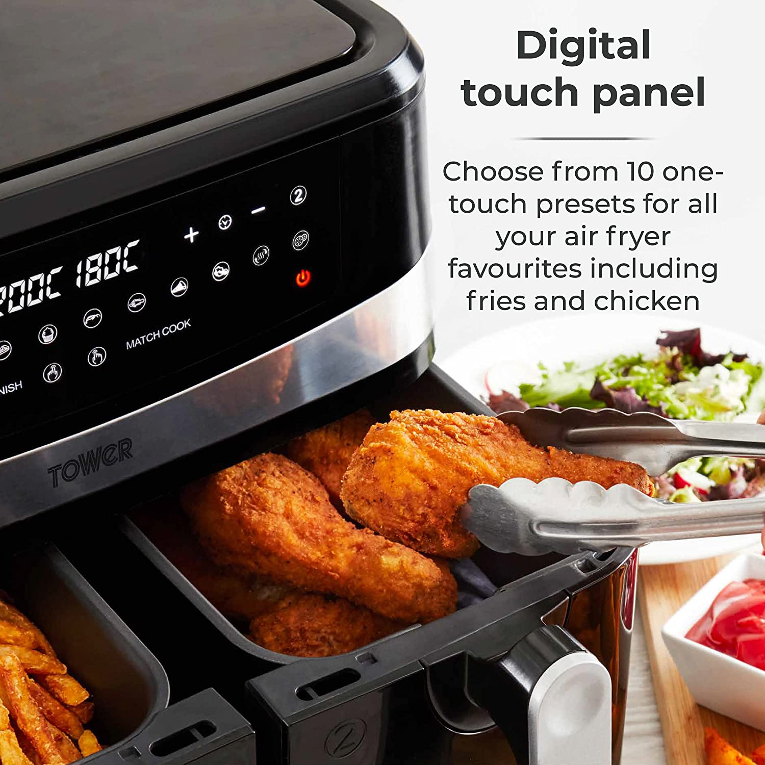 New Tower Vortx 9L Duo Basket Air Fryer for sale in Co. Mayo for €149 on  DoneDeal