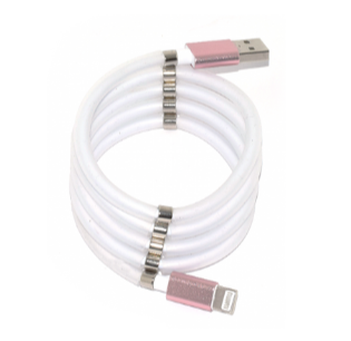 Loopy Magnetic Coil Cable 1m For iPhone | Rose
