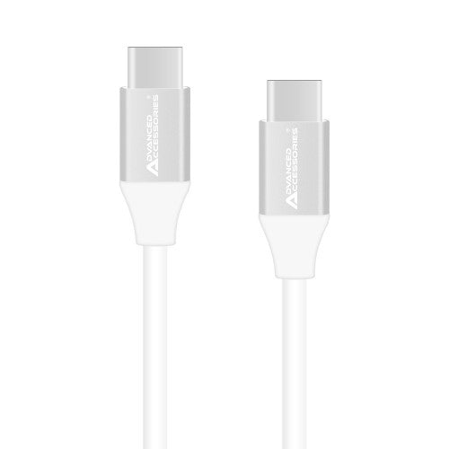 Cable USB-C a USB-C premium AA CHARGE-IT con carga rápida (paquete suelto) - 1 metro - Blanco