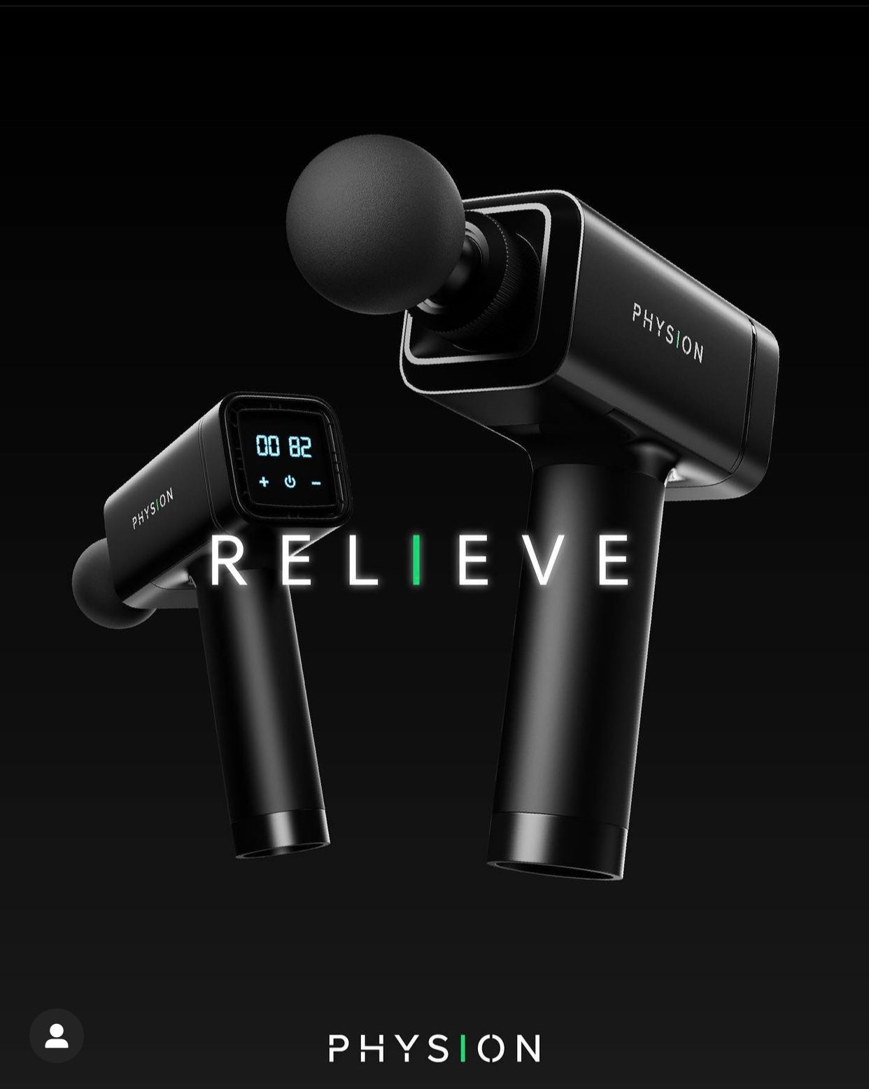 Una pistola de masaje Physion PRO