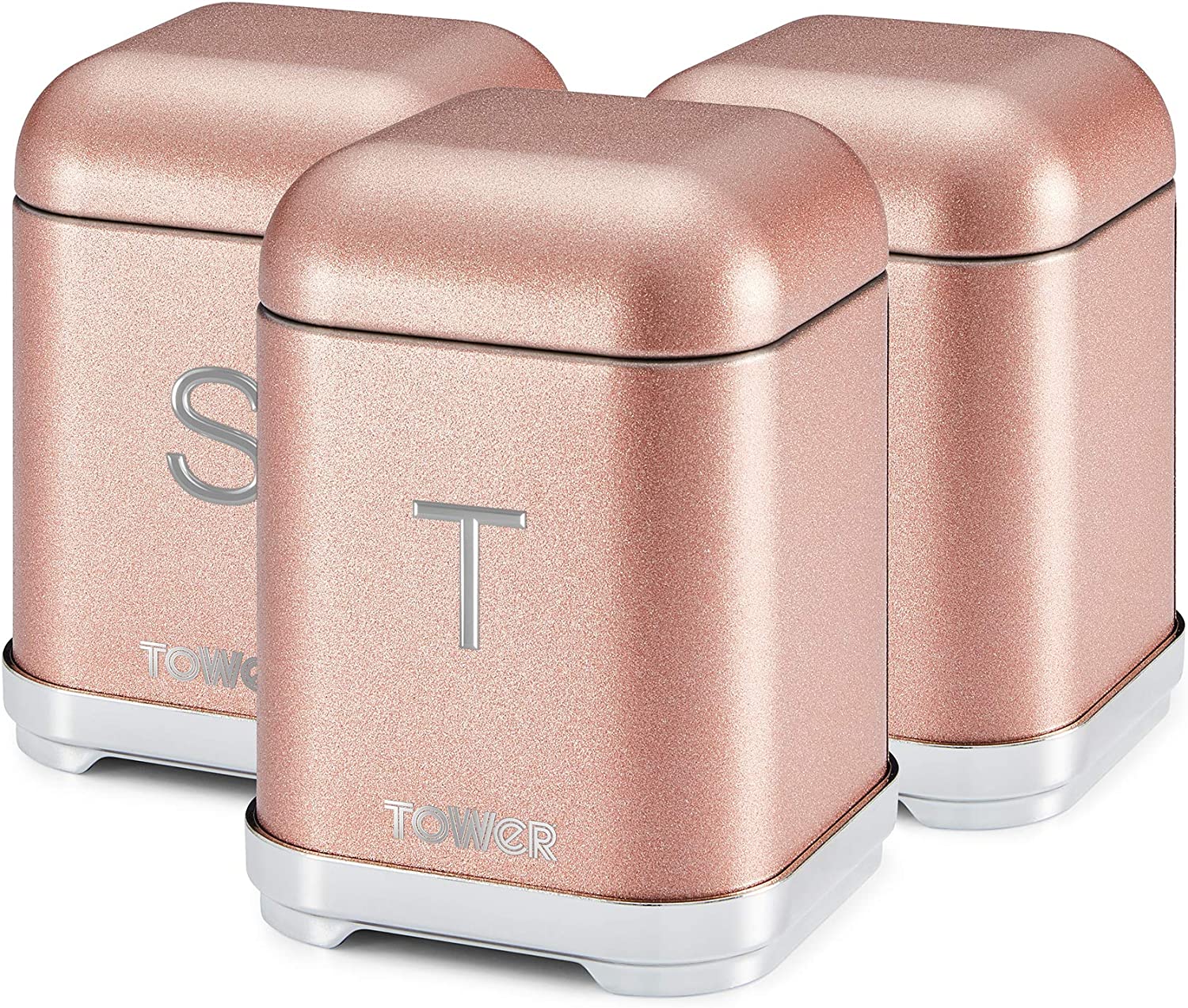 Juego de 3 recipientes para almacenamiento de cocina Tower Glitz Range